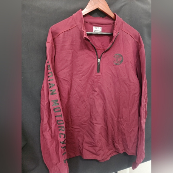 INDIAN MOTORCYCLE SLEEVE PRINTED ATHLETE QUARTER ZIP - PORT MEN'S L - Picture 4 of 5